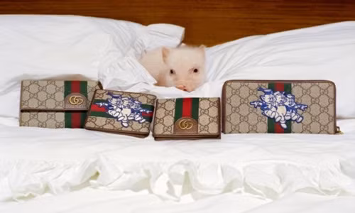 Những chiếc ví Gucci độc đáo với hình ảnh heo con. Ảnh: Gucci.