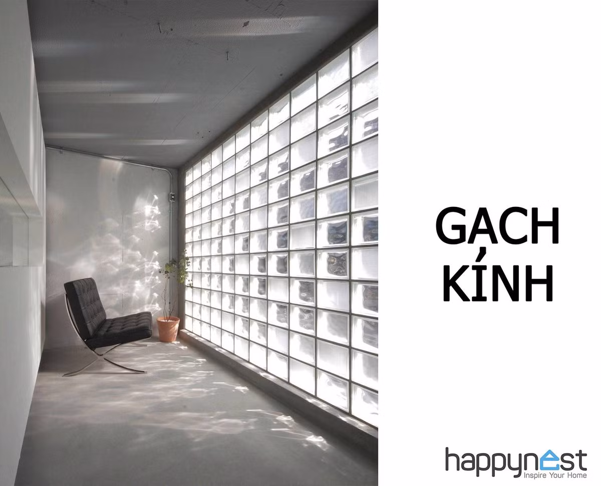 Gạch kính hiện là giải pháp hiệu quả cho không gian cần dẫn sáng mà vẫn đòi hỏi sự riêng tư cần thiết. Ảnh: Happynest.