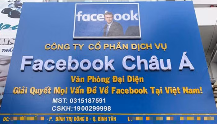 Tháng 8/2018, cộng đồng mạng bất ngờ khi xuất hiện hình ảnh Công ty Cổ phần Dịch vụ Facebook châu Á, với lời giới thiệu là văn phòng đại diện của Facebook, giải quyết "mọi vấn đề" về Facebook tại Việt Nam. Ảnh: Vneconomy.