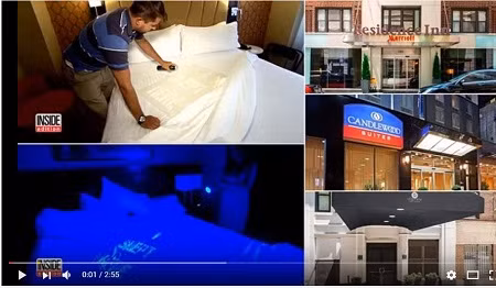 Trong video công bố, nhiều khách sạn 5 sao như W, Intercontinental, JW Marriott, Shangri-La và Hilton tại Bắc Kinh không thay ga trải giường khi có khách trả phòng. Ảnh: Youtube.