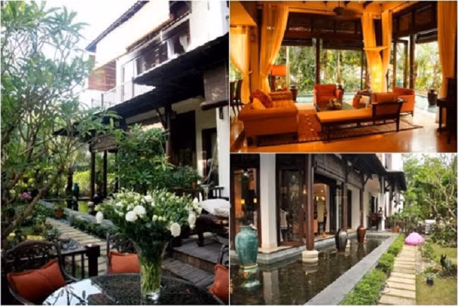 Biệt thự này có sân vườn khá rộng được vợ chồng Thủy Tiên chăm chút làm nơi thư giãn, nghỉ ngơi và vui chơi cho con gái Bánh Gạo.