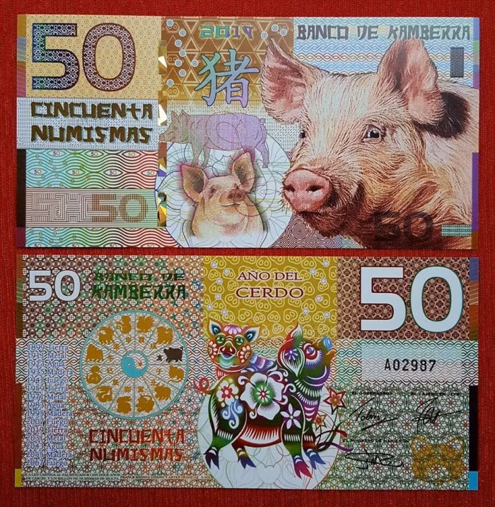 Mỗi tờ tiền Kamberra của Australia hình con heo 2019 có giá bán từ 65.000 - 100.000 đồng. Ảnh: Muabannhanh.