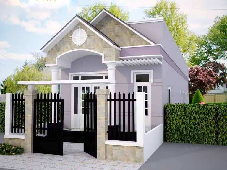  Nhà phố nhỏ xinh được bao bọc bởi không gian xanh tươi mát. Ảnh: Kientrucsuvietnam.