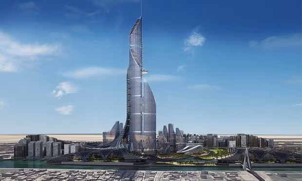 Dù chưa khánh thành và bước lên vị trí tòa nhà cao nhất thế giới, tháp Jeddah đã có nguy cơ bị chiếm ngôi bởi đề xuất xây dựng tòa nhà mang tên The Bride tại Basra (Iraq). Ảnh: AMBS Architects.
