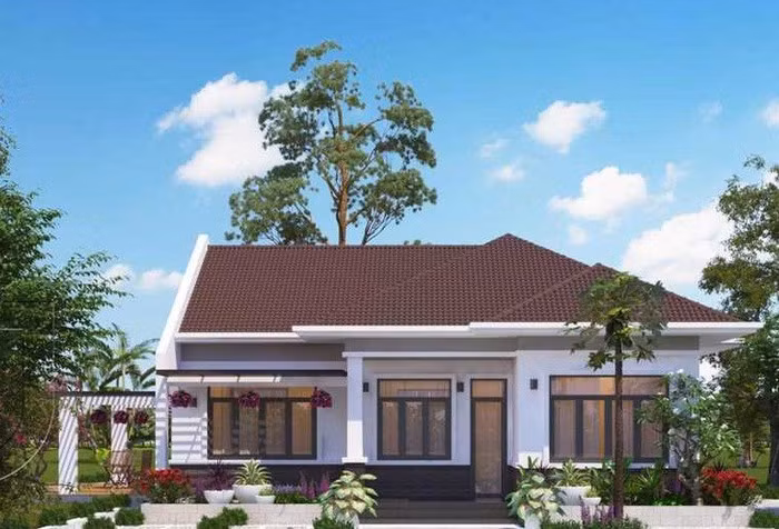  Biệt thự vườn có hồ bơi với đường nét đơn giản nhưng vẫn hiện đại. Ảnh: Neohouse.