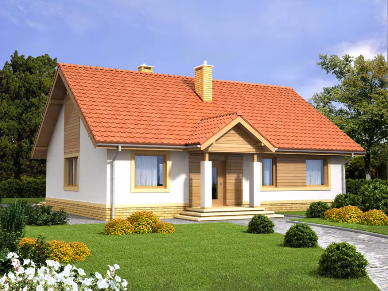 Nhà 1 tầng giữ nguyên nhiều nét đẹp của kiến trúc truyền thống như mái ngói đỏ, bậc tam cấp, hệ thống máng hứng nước. Ảnh: Arcviet.