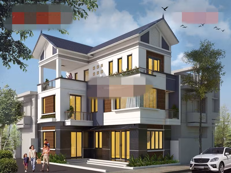 Sự kết hợp hài hòa, tinh tế của những màu sắc cùng hình khối tạo nên vẻ đẹp hút hồn của ngôi nhà này. Ảnh: Angcovat.
