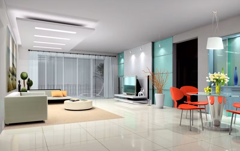 Làm mới sàn nhà bằng một tấm thảm với hoa văn trừu tượng cũng là cách trang trí cho ngôi nhà bắt mắt hơn.