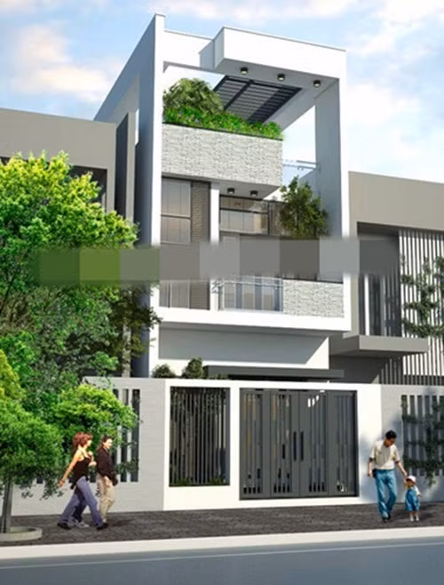 Mặt tiền được tối ưu hóa cách sắp xếp giúp không gian nhà luôn rộng và thoáng. Ảnh: Kientrucnhaviet.