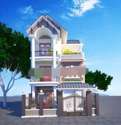 Cổng trước với kiến trúc tân cổ điển mang đậm nét đẹp hoàng gia. Ảnh: Thietkenhadepmoi.
