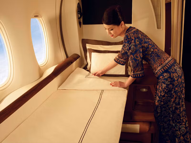 Khoang hạng nhất của Singapore Airlines từ New York đến Singapore có giá 14.000 USD. Nguồn ảnh: Tripstodiscover.