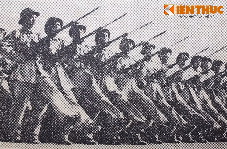 Đây là Lễ duyệt binh đầu tiên và lớn nhất kể từ khi thành lập nước Việt Nam dân chủ cộng hòa. Ảnh: Khối chiến sĩ bộ binh.
