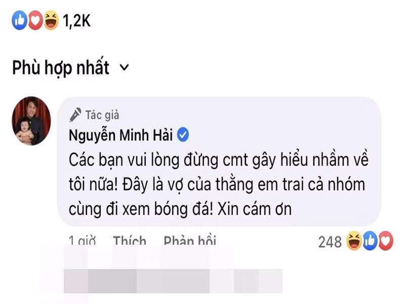 Tình cũ của Hòa Minzy không tránh khỏi việc bị cư dân mạng soi mói. Mới đây, một số cư dân mạng "khui lại" bức ảnh ngày 27/1 khi Minh Hải đi chơi và ngồi cùng cô gái lạ mặt, đồng thời để lại bình luận “Xem ảnh này lại càng thấy thương Hòa hơn”. Lập tức, Minh Hải đáp trả: "Các bạn vui lòng đừng bình luận gây hiểu nhầm về tôi nữa. Đây là vợ của cậu em trai, cả nhóm cùng đi xem bóng đá".