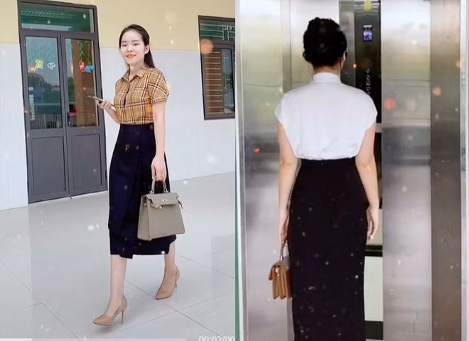 Mỗi lần lên lớp, cô Hương luôn xuất hiện với những set quần áo trẻ trung nhưng vẫn đảm bảo "kín cổng cao tường".