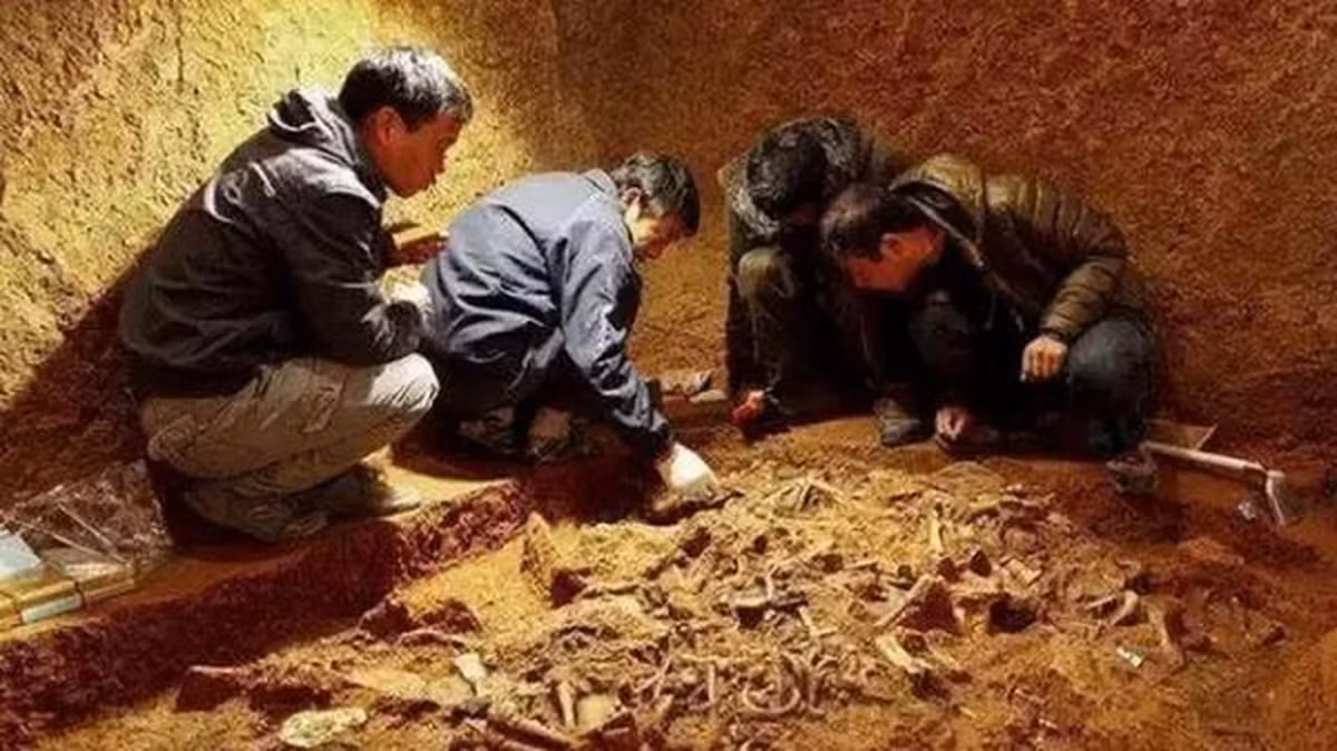 Trong lăng mộ, đội khảo cổ phát hiện 80 thi thể khác nhau với nhiều tư thế bi thảm, được xác định là trộm mộ từ nhiều thời kỳ. Họ đã bị chôn sống trong hầm với dụng cụ đào bới, và không ai sống sót.