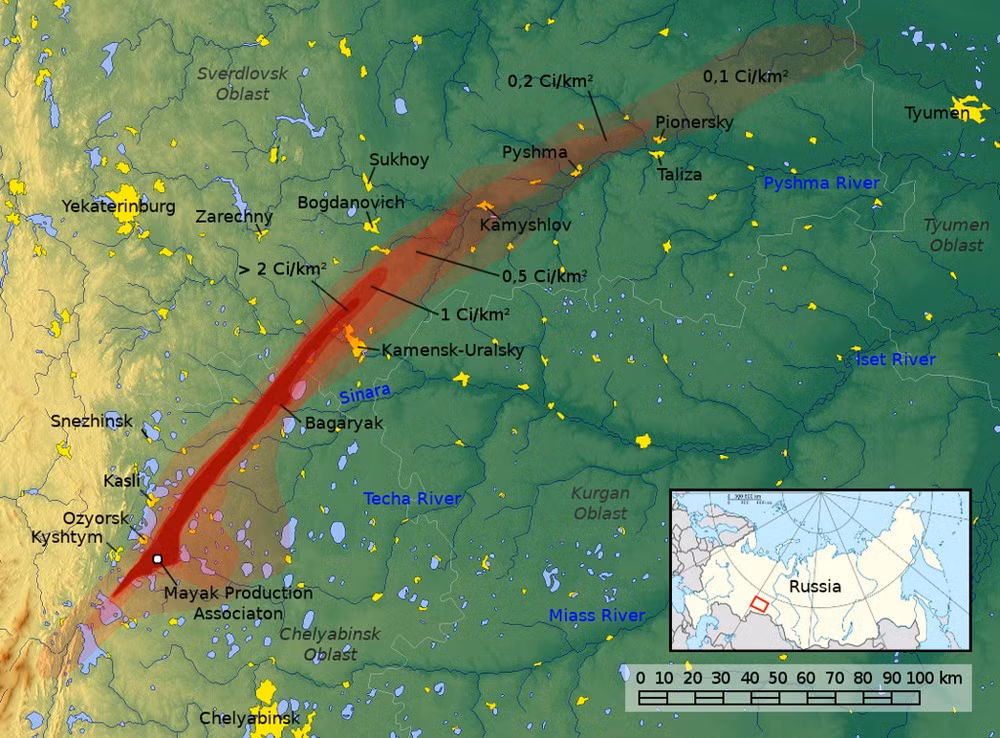 Được xây dựng vào năm 1948, cơ sở hạt nhân Mayak của Liên Xô được thiết kế có 6 lò phản ứng hạt nhân với mục đích là làm giàu plutonium để chế tạo vũ khí nguyên tử.