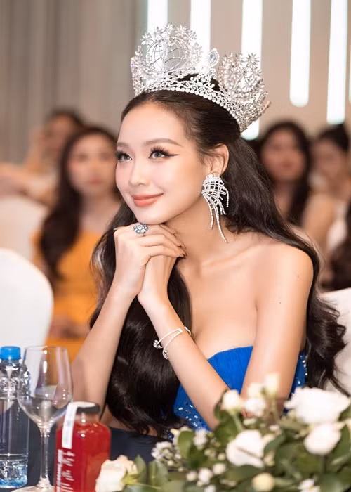 "...Do đó, xin phép các anh, các chị, các cô, các chú, các dì, các bác, các quý cư dân mạng, những bạn fan ủng hộ và đối nghịch với ủng hộ, những ai đã dành sự quan tâm và bày tỏ quan điểm..., xin phép tất cả cho Lê Nguyễn Bảo Ngọc - Hoa hậu Liên lục địa 2022 - được phép đội vương miện của mình và của toàn thể các bạn!", cô viết. Ảnh: FBNV