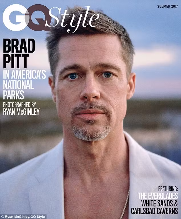 Brad Pitt pho phac, buon ba lam mau tren tap chi