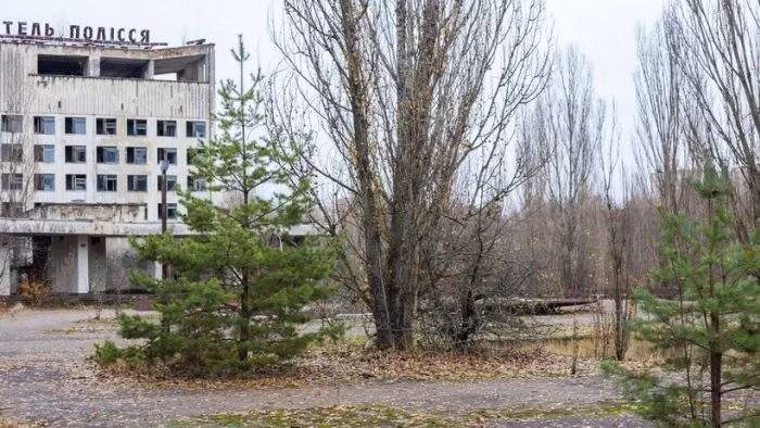 Ảnh chụp khách sạn này bị bỏ hoang sau thảm họa hạt nhân Chernobyl hơn 30 năm trước. (Nguồn: ER)