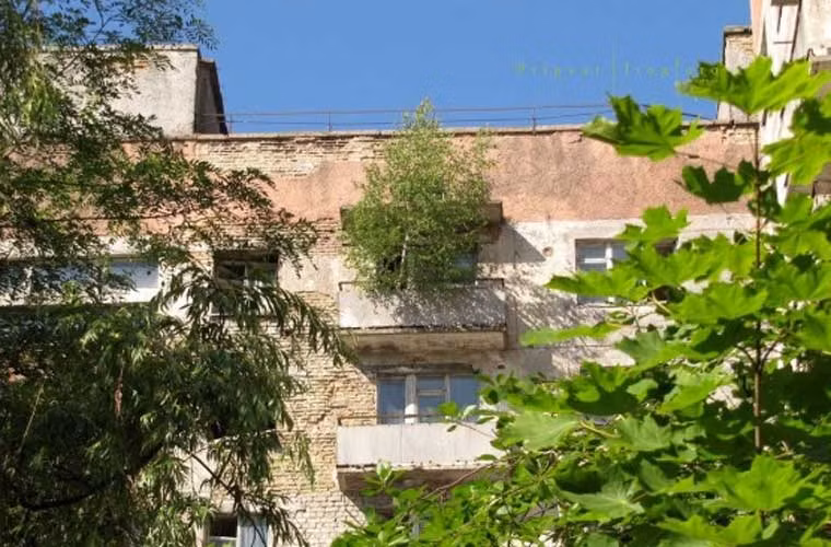 Một tòa nhà chung cư ở thị trấn Pripyat của Ukraine ngày nay.
