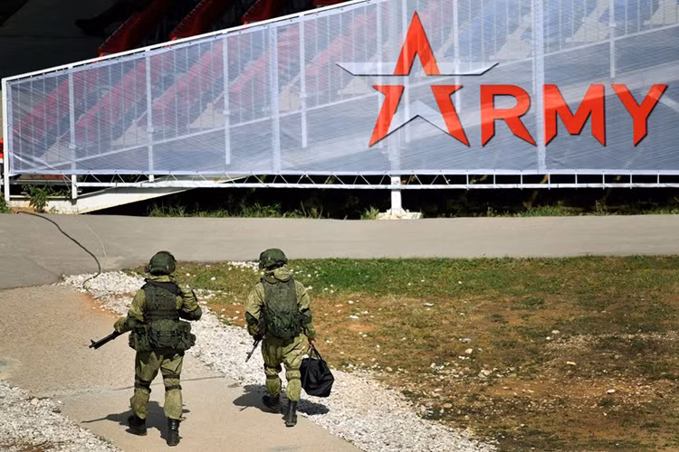 Hình ảnh lực lượng an ninh Nga tham gia bảo vệ ARMY-2017. Nguồn ảnh: Sputnik.
