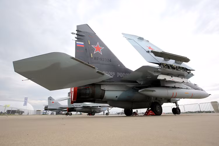 Biến thể tiêm kích trên hạm MiG-29K của lực lượng không quân hải quân Nga. Nguồn ảnh: TASS.