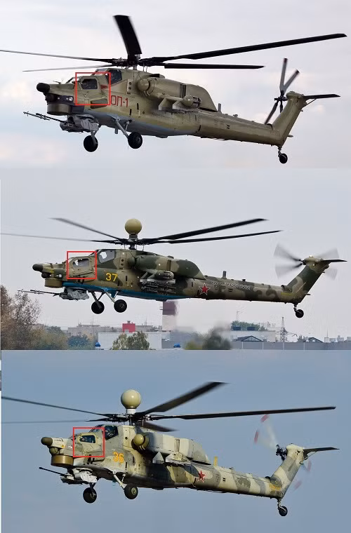 Điểm khác biệt của Mi-28UB so với các phiên bản khác là hai cabin buồng lái được bố trí hai hệ thống lái thủy cơ học phục vụ cho công tác huấn luyện phi công. Các phiên bản khác của Mi-28 cũng đều có hai buồng lái, tuy nhiên chỉ có một hệ thống lái. Do đó, khi cần can thiệp vào tình huống khẩn cấp, giáo viên bay khó mà hỗ trợ và xử lý cho học viên. Nguồn ảnh: defence.ru.