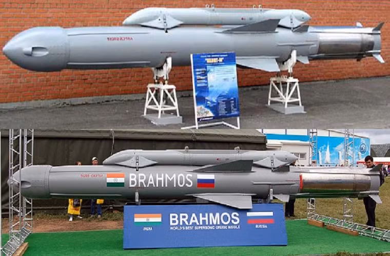 Như một kết quả tất yếu, cuối cùng liên doanh BrahMos phải sử dụng thiết kế của P-800 lên trên mẫu tên lửa hành trình liên doanh của mình và đó chính là nền tảng tạo nên tên lửa hành trình siêu thanh BrahMos sau này. Trong ảnh là bộ đôi P-800 và BrahMos (bên dưới) ta có thể thấy chúng giống nhau như hai giọt nước. Nguồn ảnh: bastion-karpenko.