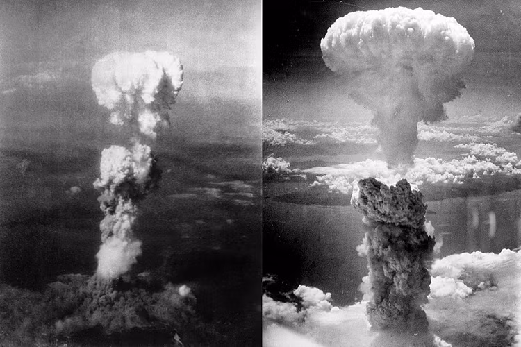 Và chưa đầy một tháng sau đó, từ ngày 6/8/1945 và 9/8/1945 Mỹ thả hai quả bom hạt nhân xuống Hiroshima và Nagasaki, Nhật Bản, khiến hàng trăm nghìn người thương vong và để lại tác động lâu dài hàng chục năm sau đó. Nguồn ảnh: Wikimedia.