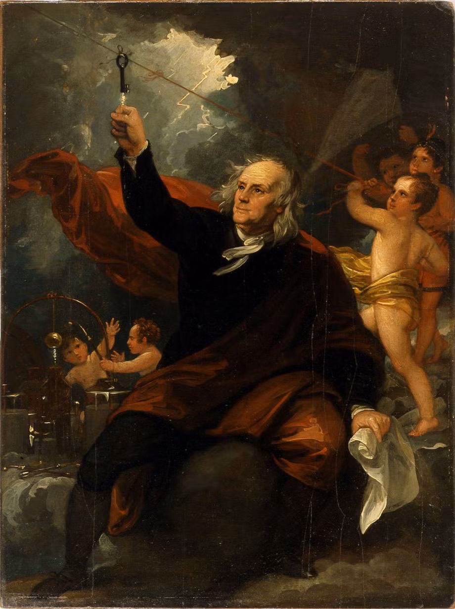Benjamin Franklin đã đến Philadelphia năm 1726. Hai năm sau đó, ông mở một cửa hàng in ấn. Cửa hàng của ông làm ăn phát đạt và dần mở rộng kinh doanh thành công ty trong lĩnh vực in sách, tờ rơi của chính phủ và in tiền. Thậm chí, Benjamin Franklin còn trở thành chủ tờ báo Pennsylvania Gazette.