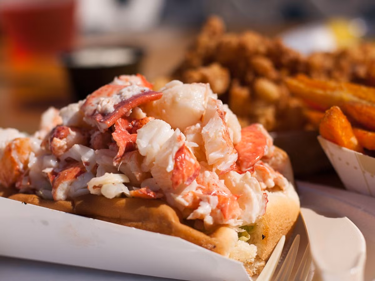 Món bánh tôm cuộn ngon tuyệt ở Bar Harbor, Maine.