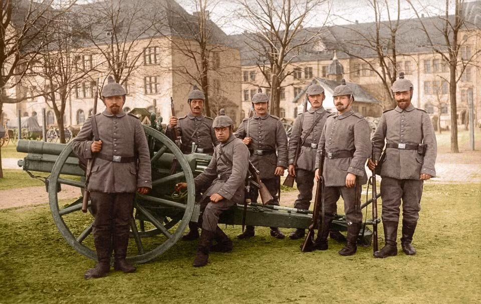 Ảnh chụp một đơn vị pháo binh của Đức năm 1914.