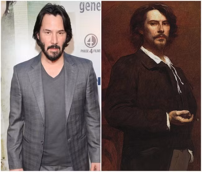 Hiện tượng Doppelganger dùng để chỉ những trường hợp người giống người một cách khó tin mặc dù họ không có bất cứ quan hệ máu mủ ruột thịt nào. Doppelganger là một từ bắt nguồn từ tiếng Đức nghĩa là kẻ song trùng, tức cùng tồn tại (có thể không cùng một thời điểm lịch sử) có ngoại hình giống nhau như đúc khiến mọi người cảm thấy kinh ngạc và khó tin. Ảnh: Bác sĩ y khoa người Pháp Nam Paul Mounet (bên trái) và bản sao - diễn viên nổi tiếng Keanu Reeves.