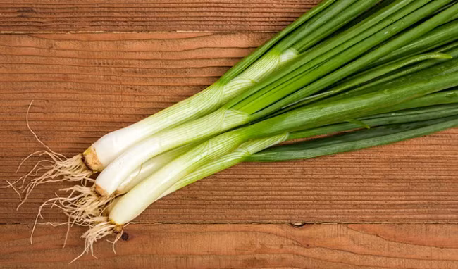 Một trong những lợi ích của hành lá đó là giúp xương chắc khỏe do trong hành lá chứa vitamin K và vitamin C - 2 loại vitamin rất cần thiết cho sự tăng trưởng và duy trì xương chắc khỏe. Ảnh: healthplus.