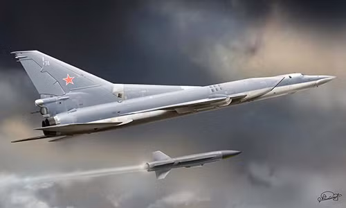 Tu-22M3 phóng một quả tên lửa Kh-22. Ảnh: Navy Recognition.