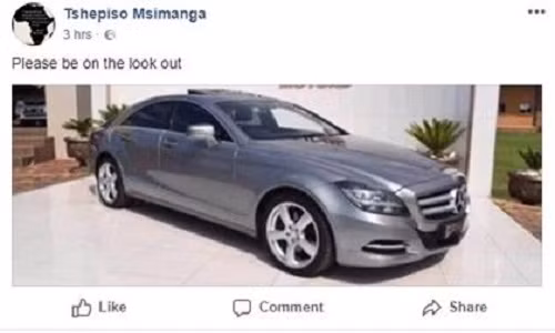Chiếc Mercedes Benz của ông Solly bị cướp lấy đi sáng 26.5.