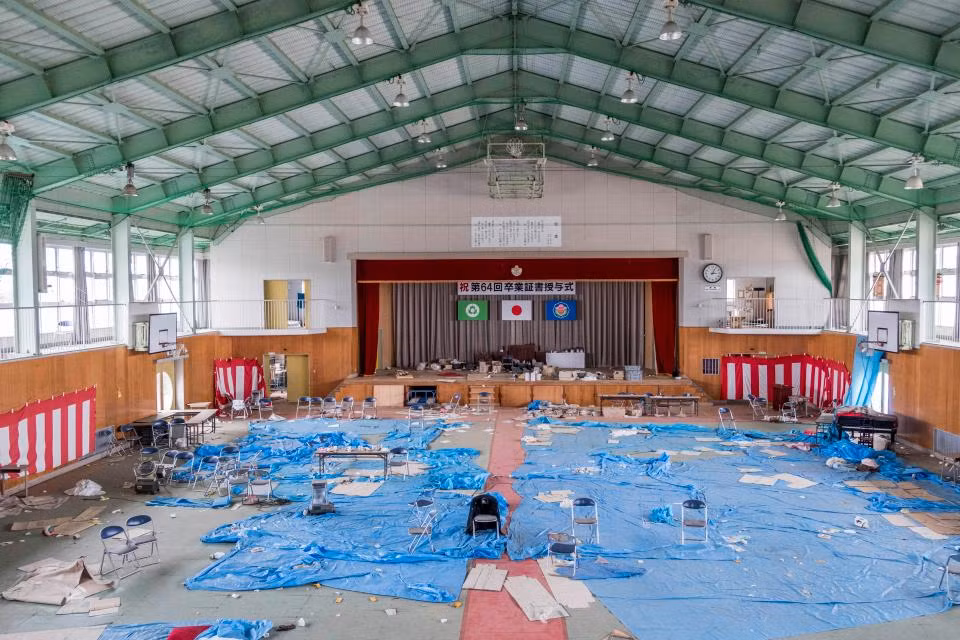 Căn phòng này từng được sử dụng làm nơi sơ tán cho người dân khi thảm họa Fukushima xảy ra.