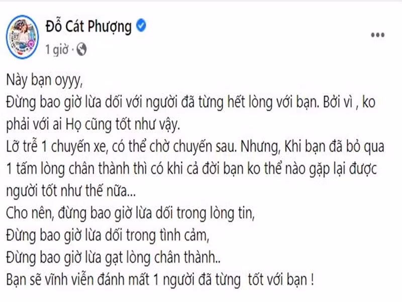 Cát Phượng phản hồi về chia sẻ đã chia tay Kiều Minh Tuấn Cat Phuong phan hoi ve chia se da chia tay Kieu Minh Tuan
