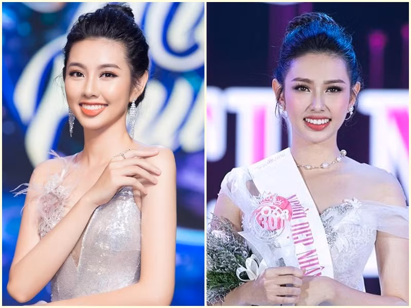 Cô tham gia các cuộc thi nhan sắc. Thùy Tiên đoạt danh hiệu Á khôi 1 Hoa khôi Nam Bộ 2017 và lọt vào Top 5 Hoa hậu Việt Nam 2018 cùng với giải thưởng Người đẹp Nhân ái. Ảnh: FB Thùy Tiên