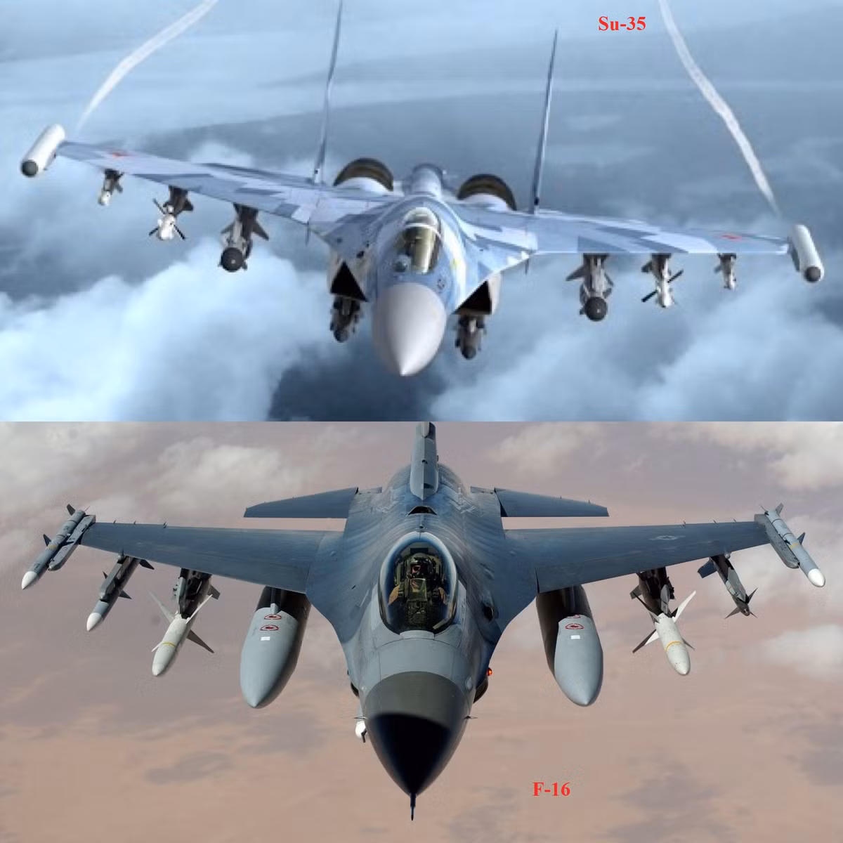 Nhưng xét về mặt thời gian, tiêm kích Su-35 là máy bay mới phát triển trong những năm gần đây; còn F-16 được Thổ Nhĩ Kỳ được chế tạo vào đầu những năm 1990. Mặc dù đã nâng cấp, cải tiến, nhưng không thể bằng tiêm kích Su-35 về tầm bay, trần bay cũng như khả năng tấn công ngoài tầm nhìn. Nguồn ảnh: QQ.