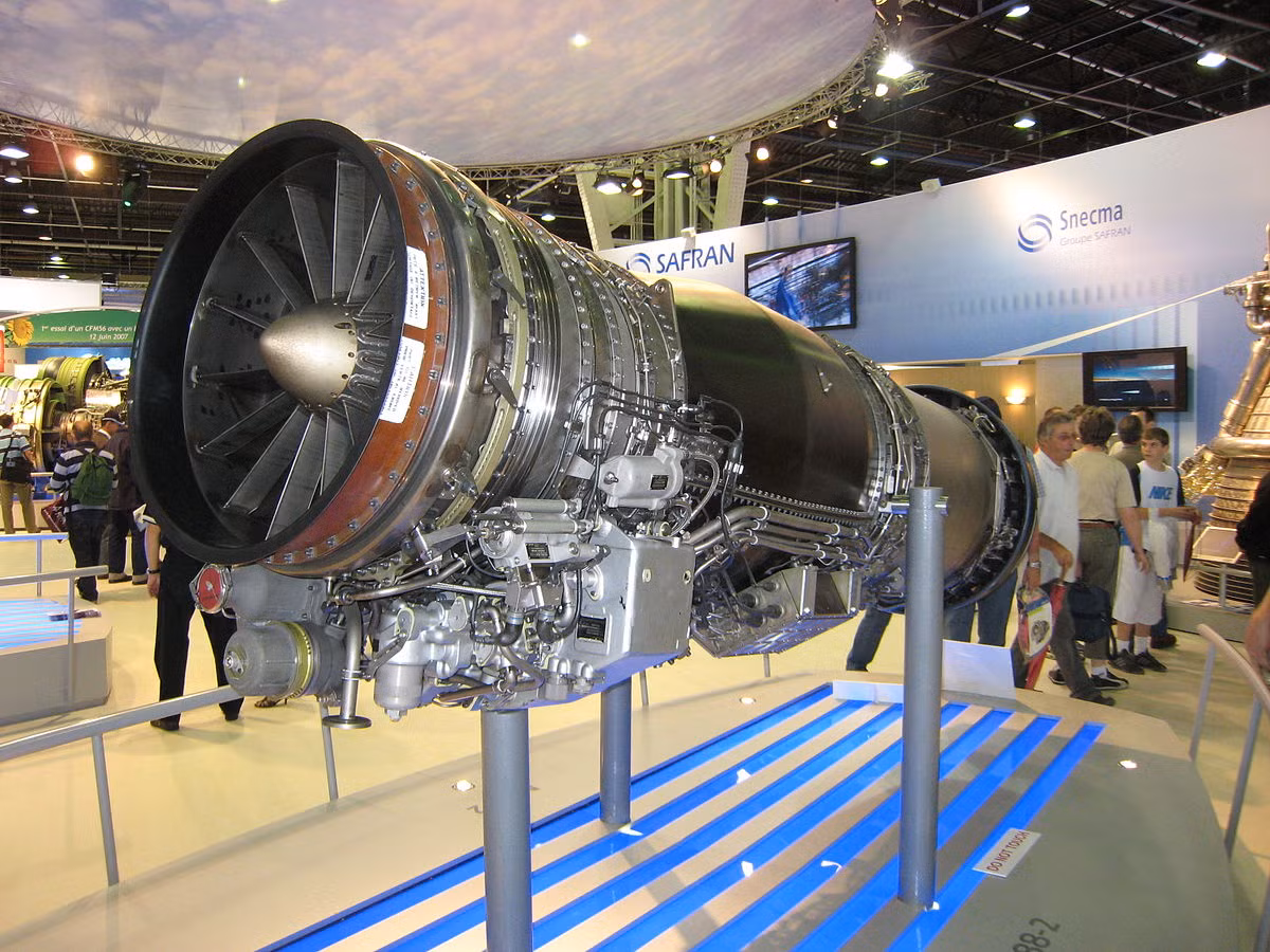 Máy bay chiến đấu Rafale do công ty hàng không Dassault của Pháp phát triển, đây là loại máy bay chiến đấu đa nhiệm hạng trung, có thể đảm nhiệm chiếm ưu thế trên không, tiến công các mục tiêu mặt đất và mặt biển. Ảnh: Động cơ M88-2. Nguồn: Wikipedia.