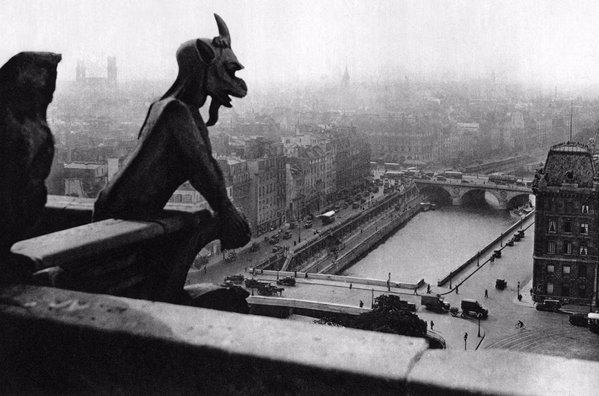 Ảnh chụp sông Seine nhìn từ tòa tháp của nhà thờ Đức Bà Paris năm 1931.