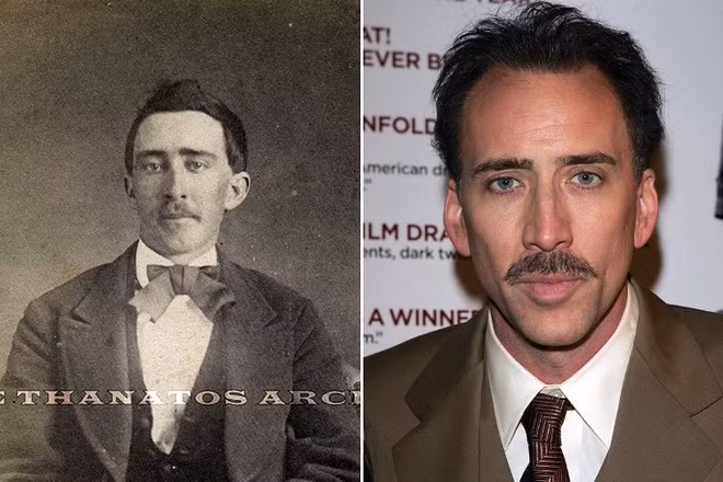 Một số người cho rằng có thể nam diễn viên Nicolas Cages (phải ảnh) đã du hành ngược thời gian trở quá khứ và sống với thân phận người lính trong thời Nội chiến Mỹ.