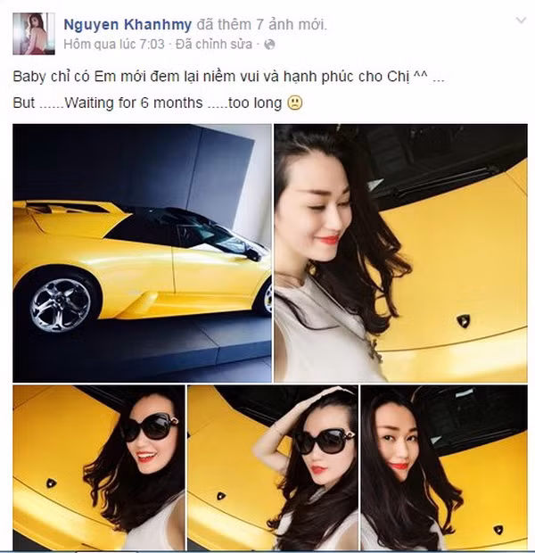 Chỉ vài ngày sau đó, cô đã quyết định mua chiếc siêu xe màu vàng này.