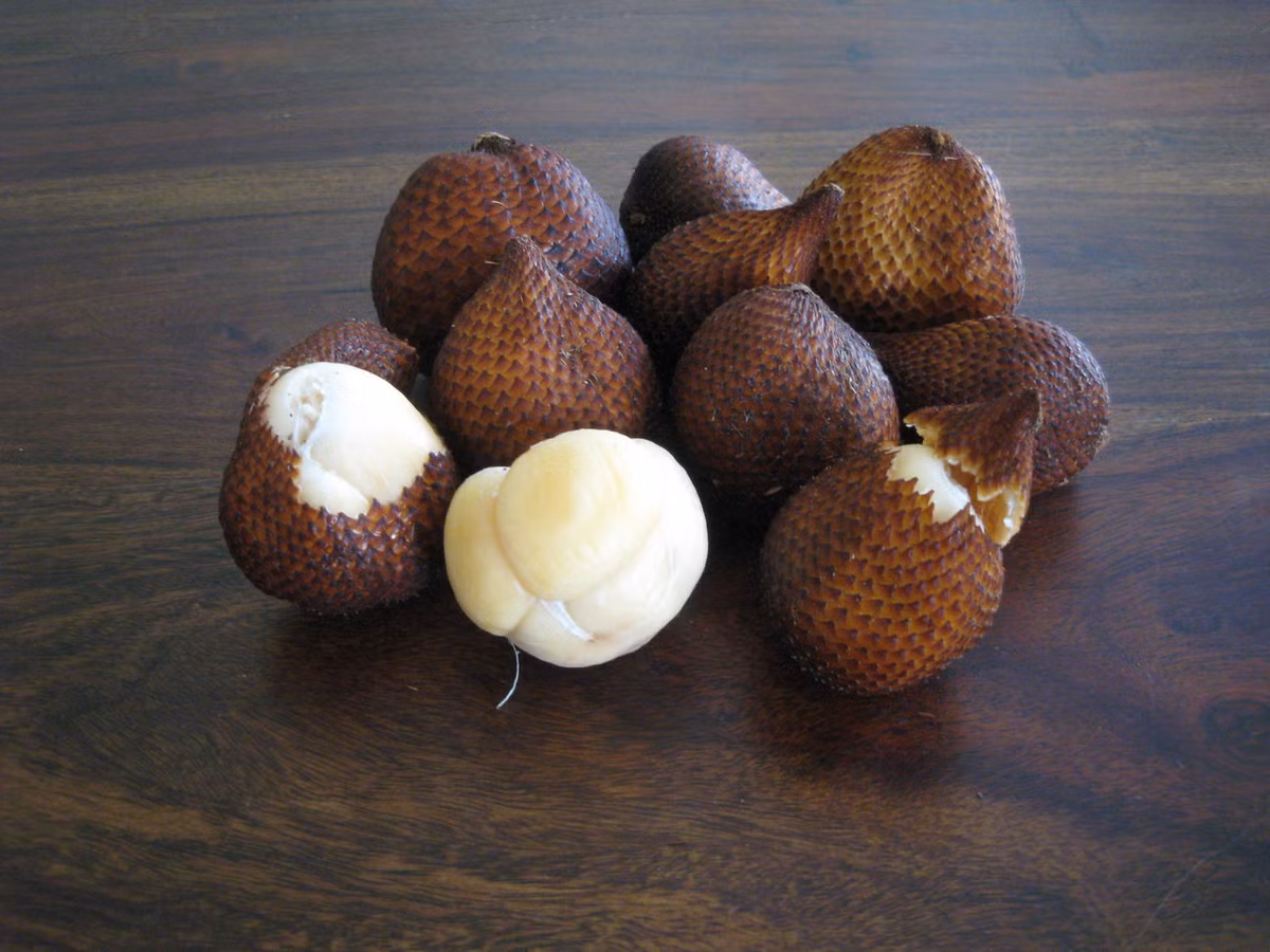 Thế nhưng trái với vẻ ngoài xấu xí, chỉ cần tách vỏ những quả salak đã trông thật hấp dẫn. Ăn quả Salak, bạn sẽ cảm nhận được độ giòn giòn sừng sực, mùi thơm ngọt cộng thêm chút vị chua nhẹ.