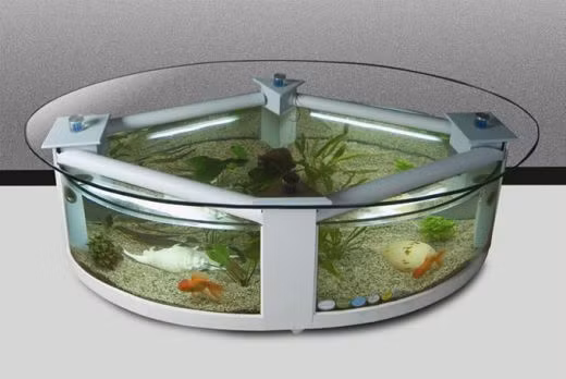 Chiếc bàn ăn nhà bếp chứa một bể cá bên dưới sẽ là nơi ăn uống ấn tượng và độc đáo cho cả gia đình bạn.