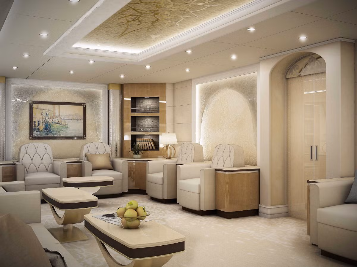Tất cả nội thất bên trong dòng máy bay này đều được thiết kế riêng từ những vật liệu tốt nhất.