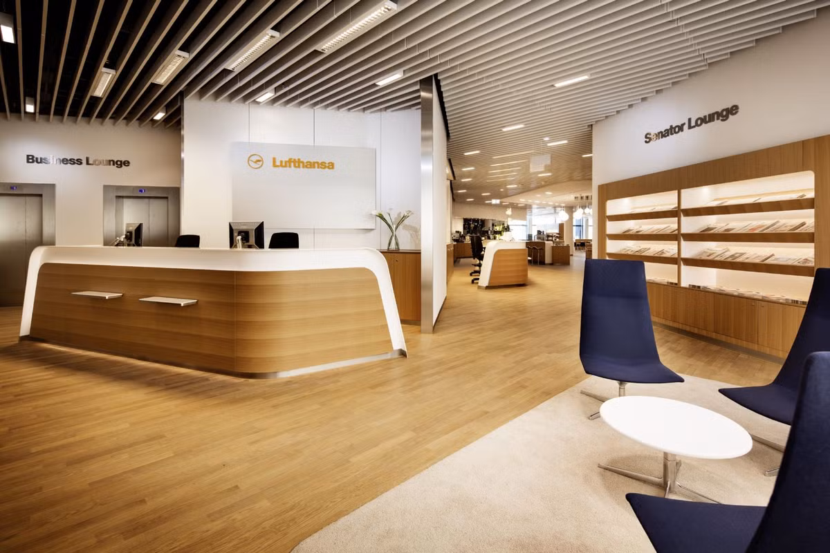 Phòng chờ riêng dành cho khách thương gia của hãng hàng không Đức Lufthansa.