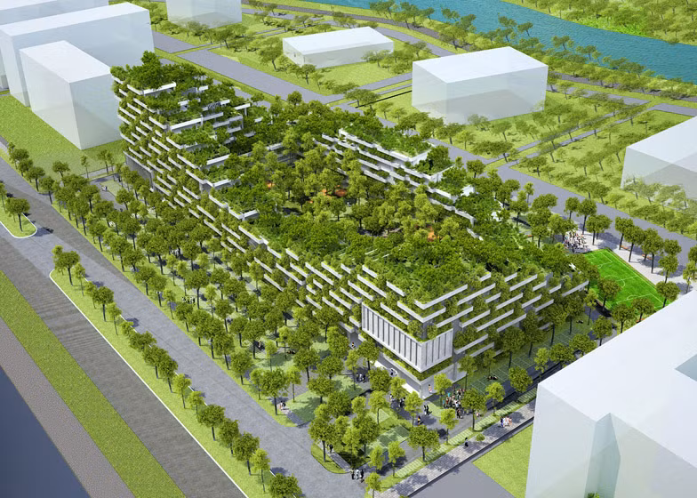 Đây là dự án trường học thứ hai mà công ty Võ Trọng Nghĩa thiết kế cho trường ĐH FPT. Trước đó, một tòa nhà hiệu bộ của trường FPT do KTS Võ Trọng Nghĩa thiết kế đã được xây hoàn thiện ở Hà Nội.