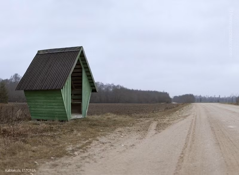 Điểm dừng xe buýt ở Estonia giống như một ngôi nhà nhỏ.